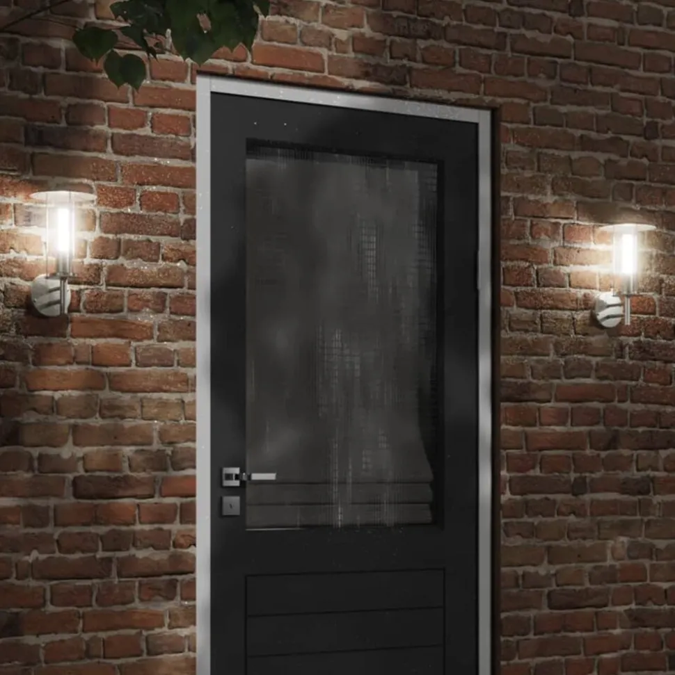 vidaXL Buitenwandlamp roestvrij staal zilverkleurig