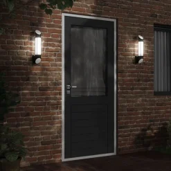 vidaXL Buitenwandlamp roestvrij staal zwart