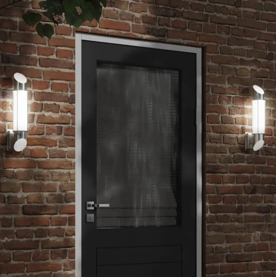 vidaXL Buitenwandlamp roestvrij staal zilverkleurig