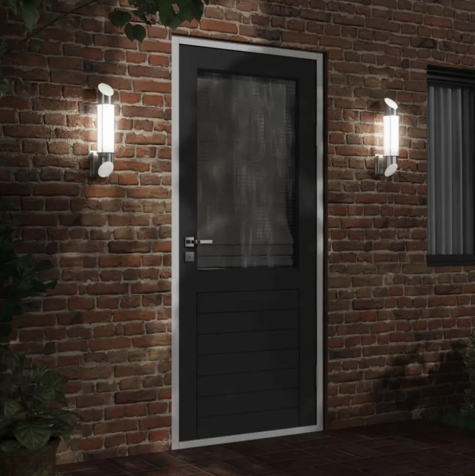 vidaXL Buitenwandlamp roestvrij staal zilverkleurig
