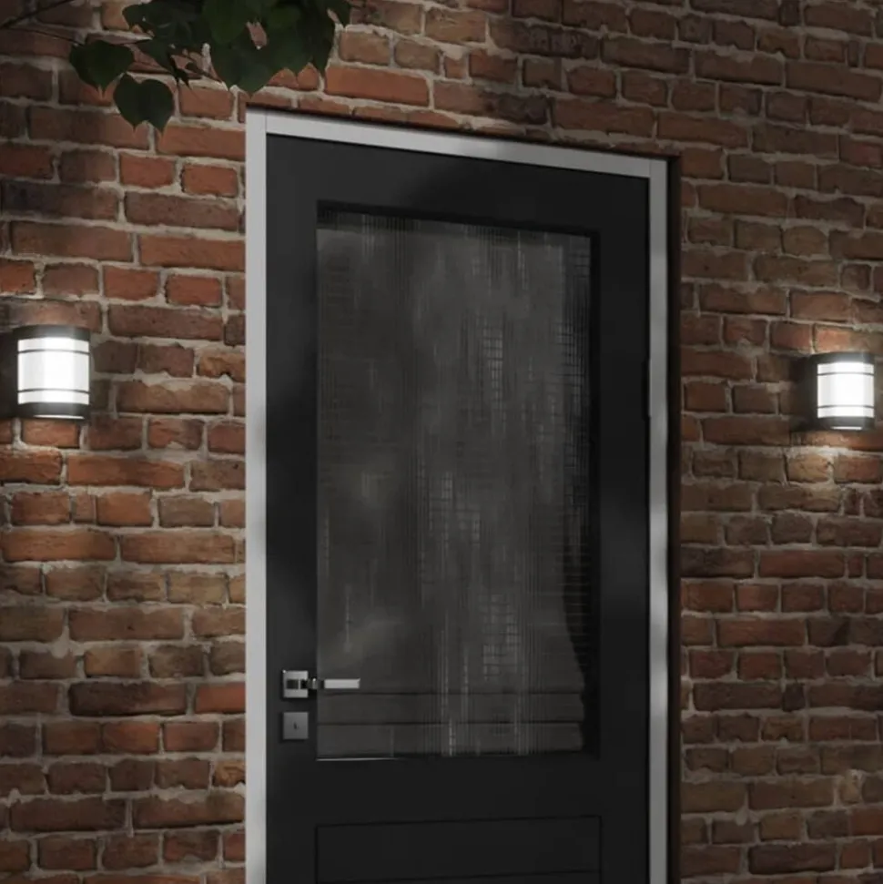 vidaXL Buitenwandlamp roestvrij staal zwart