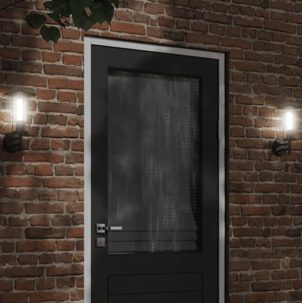 vidaXL Buitenwandlamp roestvrij staal zwart