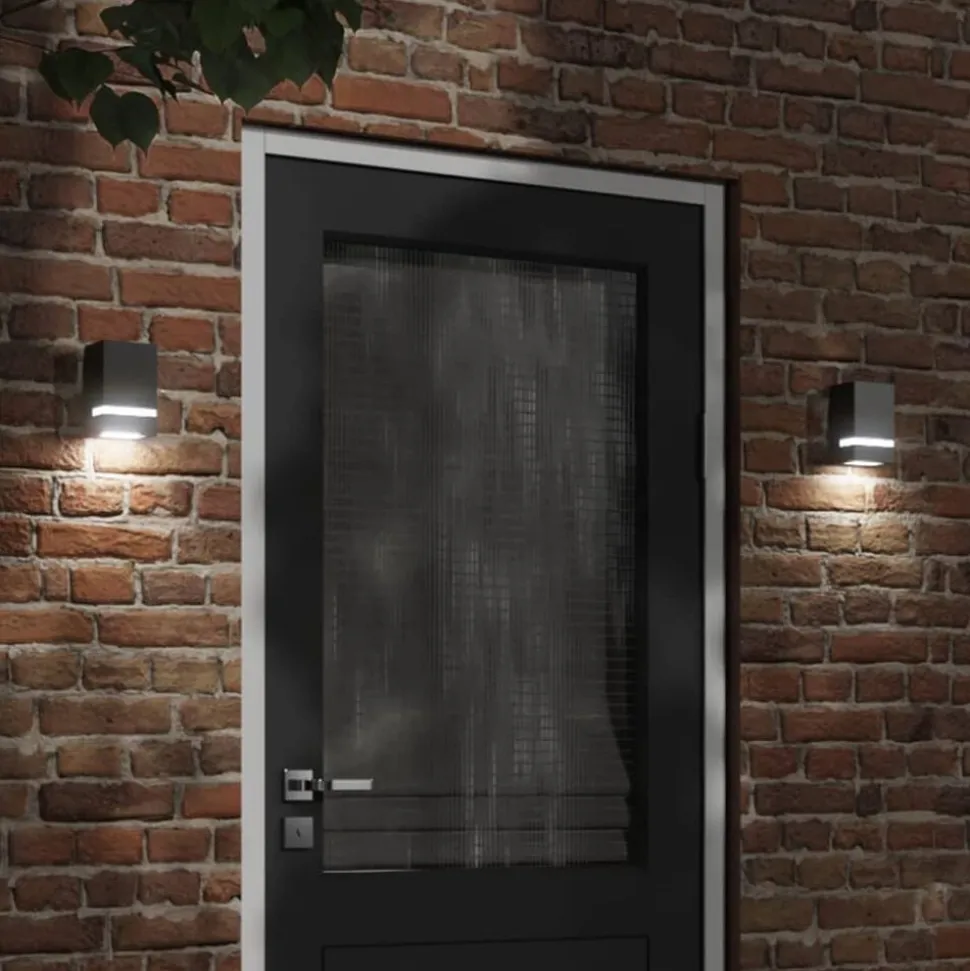 vidaXL Buitenwandlamp roestvrij staal zwart