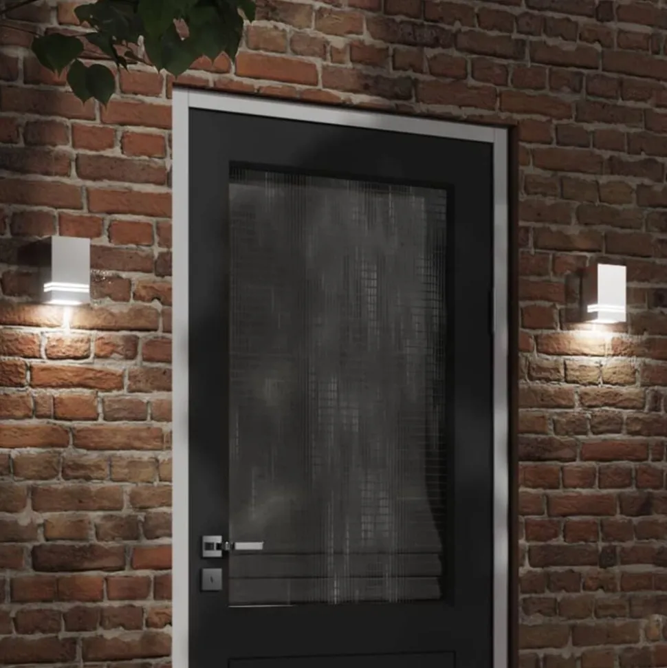 vidaXL Buitenwandlamp roestvrij staal zilverkleurig