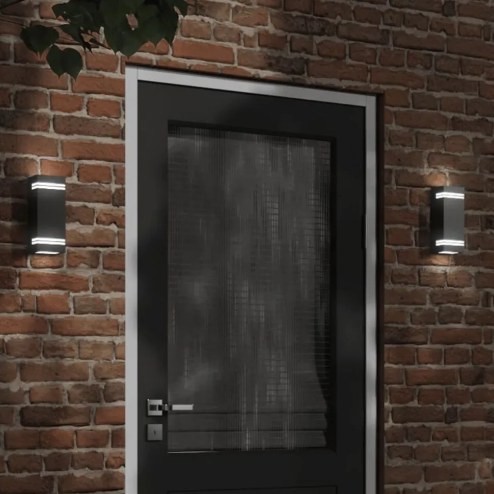 vidaXL Buitenwandlamp roestvrij staal zwart