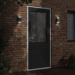 vidaXL Buitenwandlamp roestvrij staal zwart