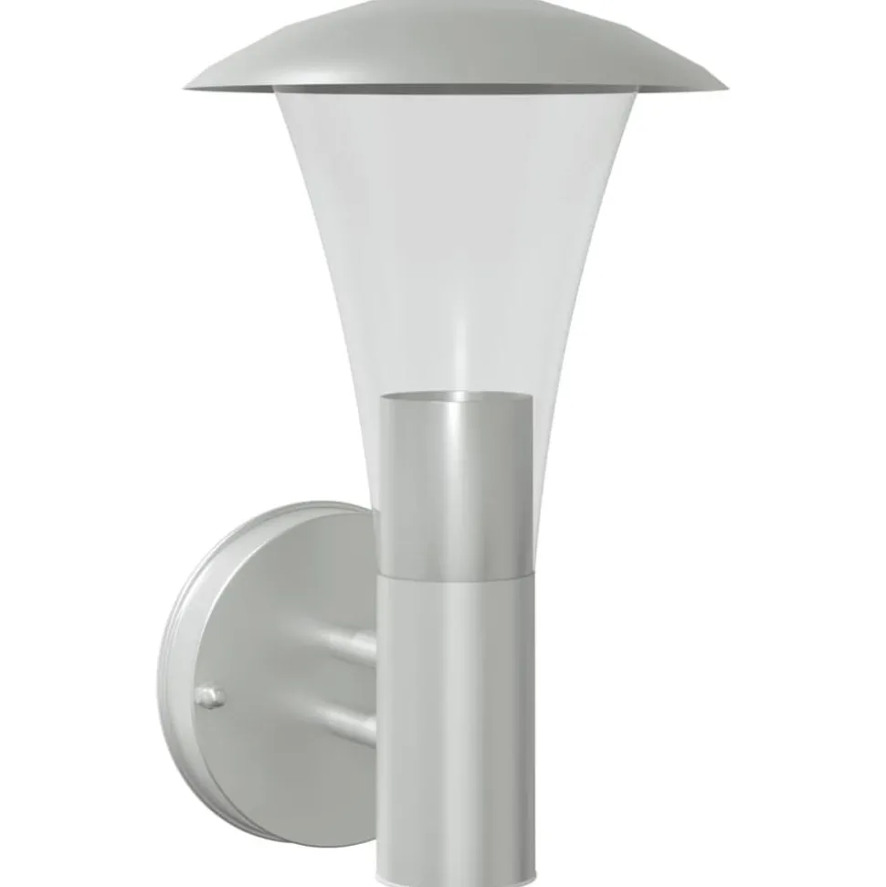 vidaXL Buitenwandlamp roestvrij staal zilverkleurig
