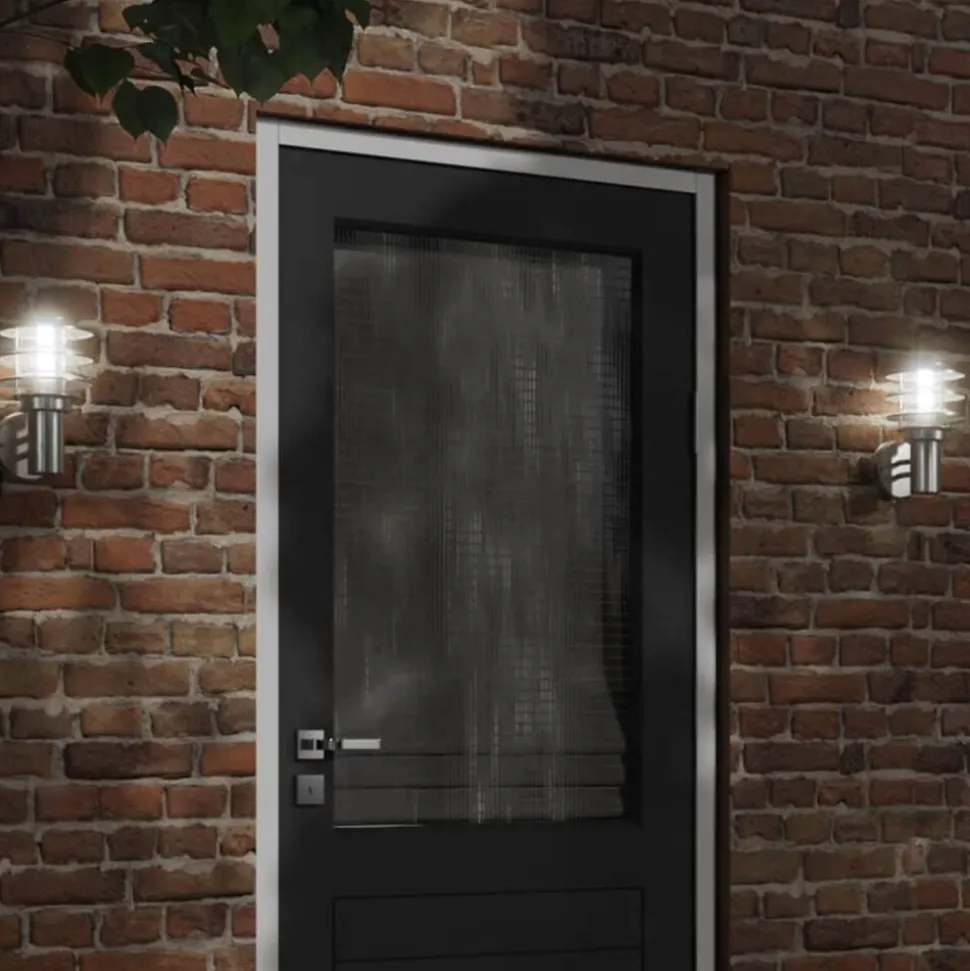 vidaXL Buitenwandlamp roestvrij staal zilverkleurig