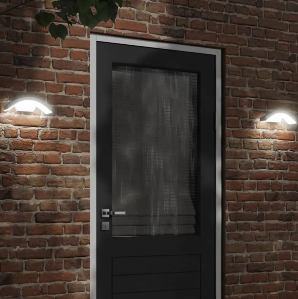 vidaXL Buitenwandlampen 2 st LED gegoten aluminium wit