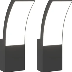 vidaXL Buitenwandlampen 2 st LED gegoten aluminium zwart