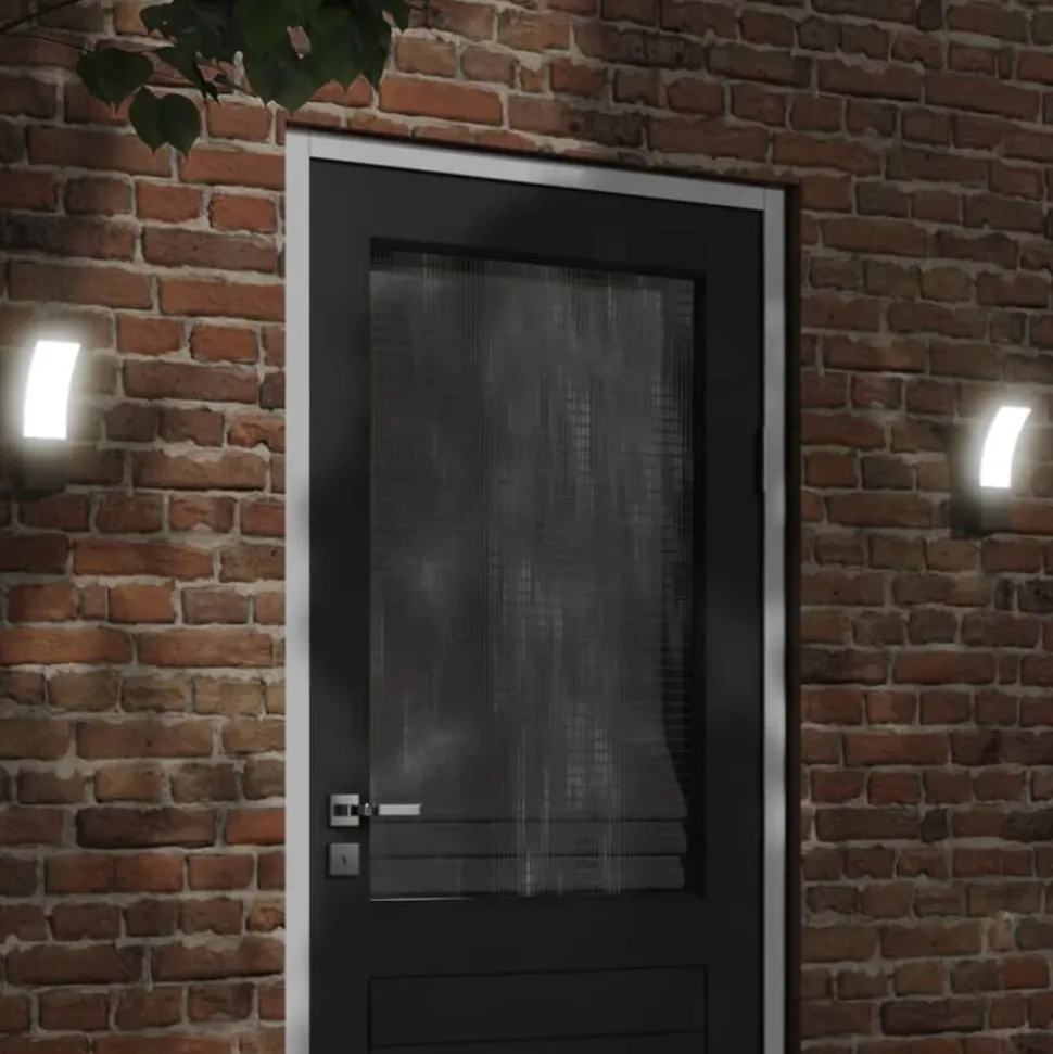 vidaXL Buitenwandlampen 2 st LED gegoten aluminium zwart