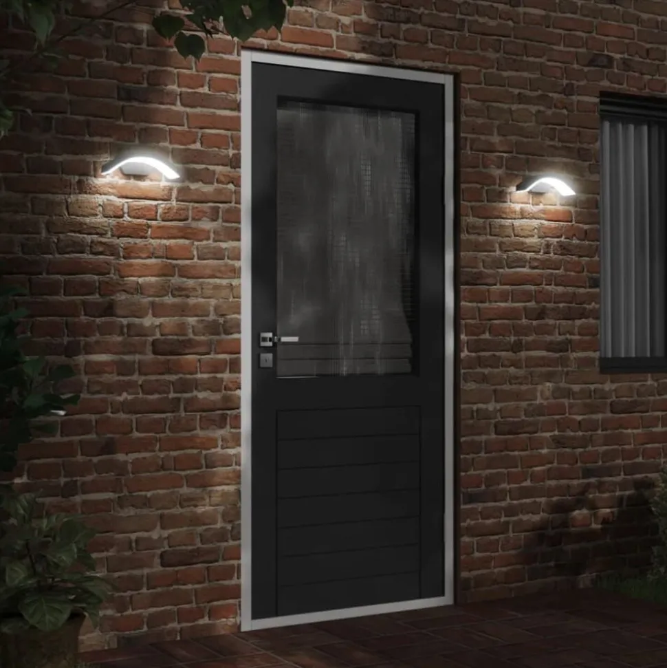 vidaXL Buitenwandlampen 2 st LED gegoten aluminium zwart