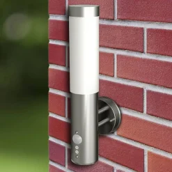 vidaXL Buitenwandlampen 2 st. met sensor roestvrij staal