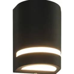 vidaXL Buitenwandlampen 2 st 35 W halfrond zwart