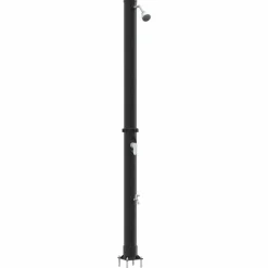 vidaXL Buitenzonne-douche Zwart 217 cm PVC en Aluminium