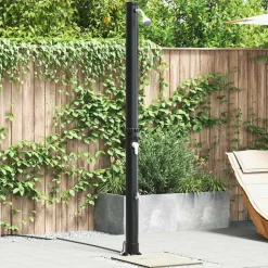 vidaXL Buitenzonne-douche Zwart 217 cm PVC en Aluminium