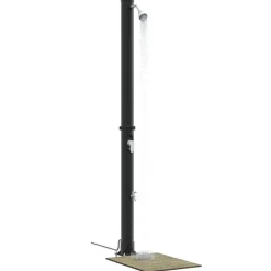 vidaXL Buitenzonne-douche Zwart 217 cm PVC en Aluminium