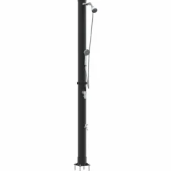 vidaXL Buitenzonne-douche Zwart 217 cm PVC en Aluminium