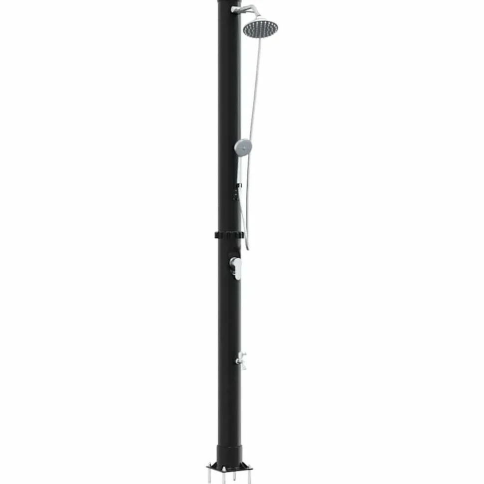 vidaXL Buitenzonne-douche Zwart 217 cm PVC en Aluminium