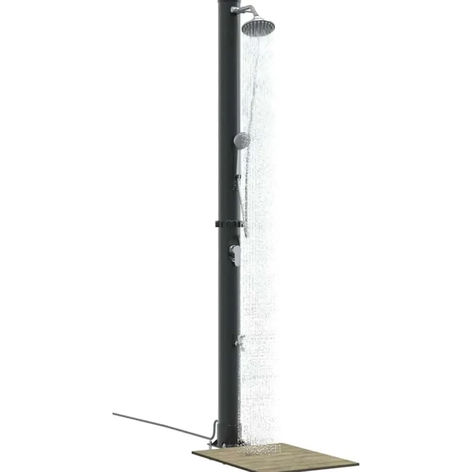 vidaXL Buitenzonne-douche Zwart 217 cm PVC en Aluminium