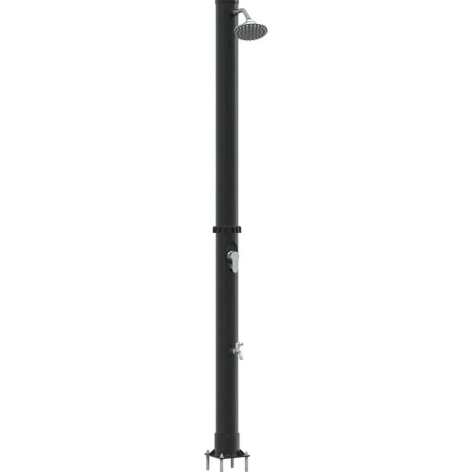 vidaXL Buitenzonne-douche Zwart 217 cm PVC en Aluminium