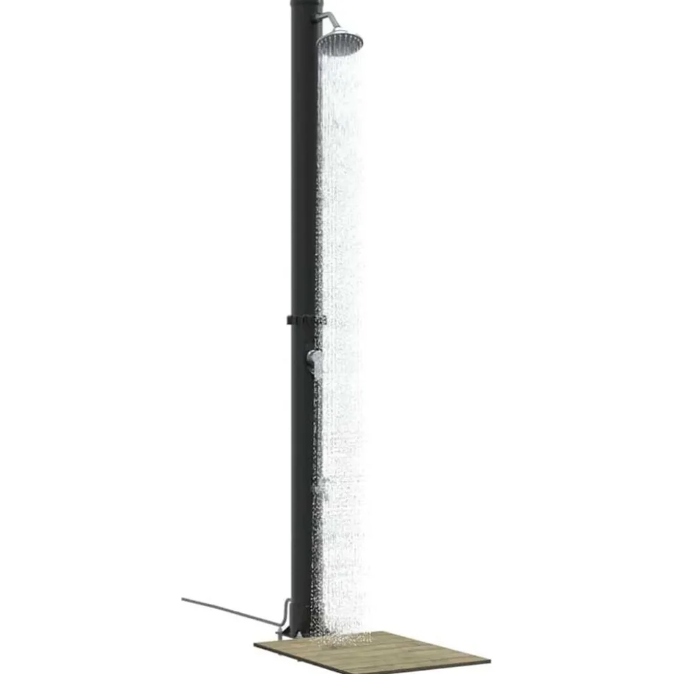 vidaXL Buitenzonne-douche Zwart 217 cm PVC en Aluminium