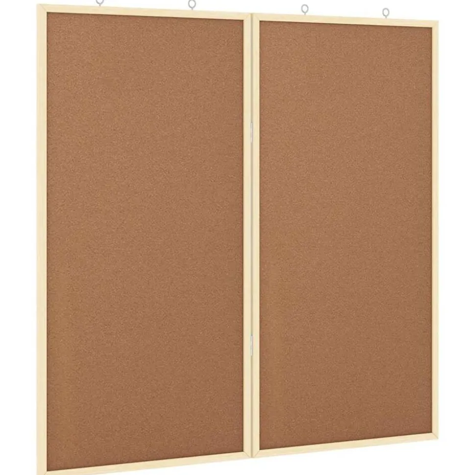 vidaXL Bulletinbord Bruin 80 x 80 x 1.4 cm Massief grenenhout