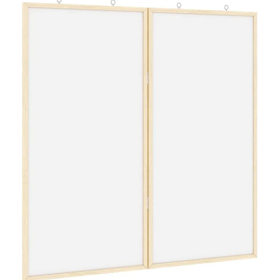 vidaXL Bulletinbord Wit 80 x 80 x 1.4 cm Massief grenenhout