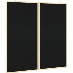 vidaXL Bulletinbord Zwart 80 x 80 x 1.4 cm Massief grenenhout