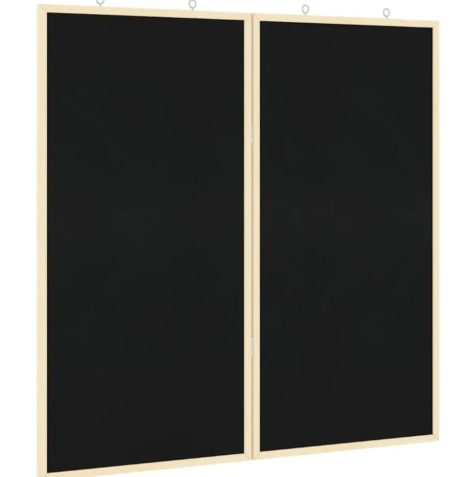 vidaXL Bulletinbord Zwart 80 x 80 x 1.4 cm Massief grenenhout
