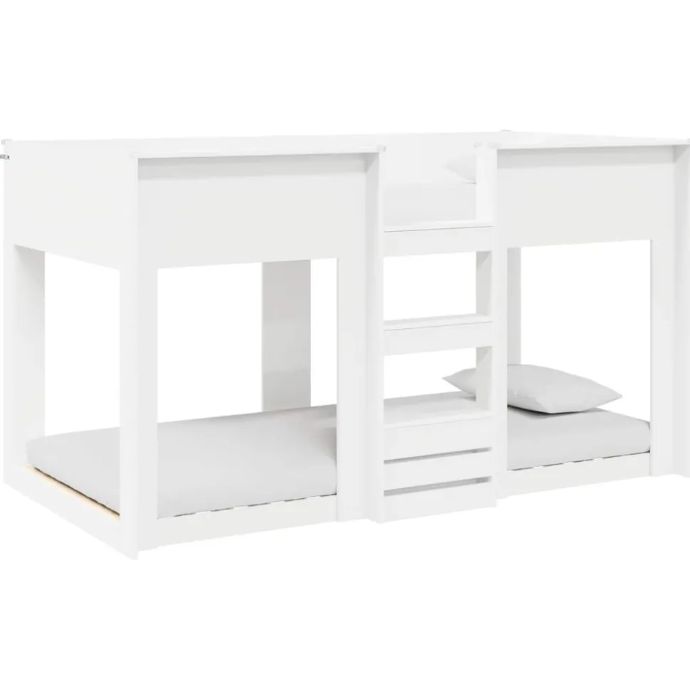 vidaXL Bunk Bed voor Kinderen Wit 75 x 190 cm Bewerkt hout