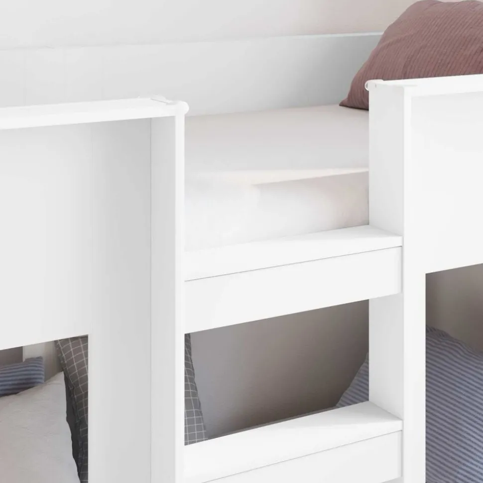 vidaXL Bunk Bed voor Kinderen Wit 75 x 190 cm Bewerkt hout