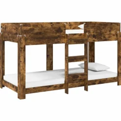 vidaXL Bunk Bed voor Kinderen Gerookt eiken 100 x 200 cm Bewerkt hout
