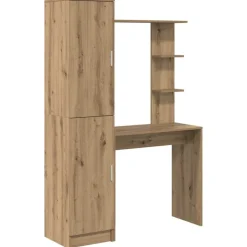 vidaXL Bureau 2 pcs Artisan Eiken