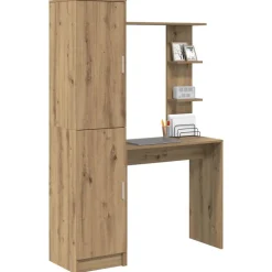 vidaXL Bureau 2 pcs Artisan Eiken