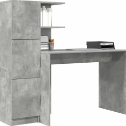 vidaXL Bureau 2 pcs Beton Grijs