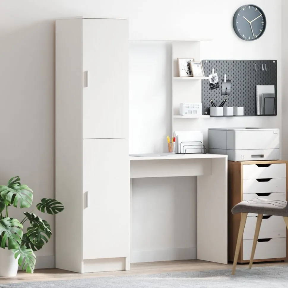 vidaXL Bureau 2 pcs Wit