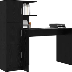 vidaXL Bureau 2 pcs Zwart Eiken
