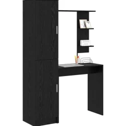 vidaXL Bureau 2 pcs Zwart Eiken