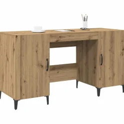 vidaXL Bureau Ambachtelijk eiken 140 x 50 x 75 cm Bewerkt hout