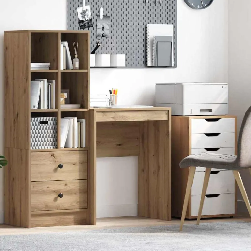 vidaXL Bureau Artisan Eiken 60 x 40 x 76 cm