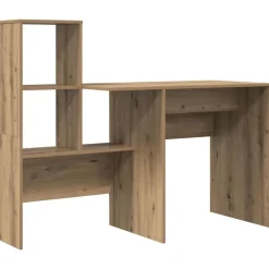vidaXL Bureau Artisan Eiken 131,5 x 50 x 106,5 cm Bewerkt hout