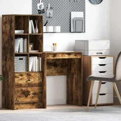 vidaXL Bureau Gerookt eiken 60 x 40 x 76 cm