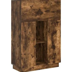 vidaXL Bureau Gerookt eiken 71,5 x 31,5 x 106,5 cm Bewerkt hout