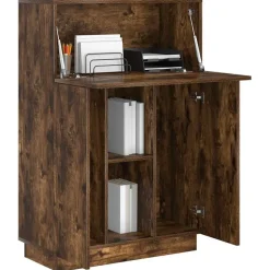 vidaXL Bureau Gerookt eiken 71,5 x 31,5 x 106,5 cm Bewerkt hout