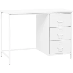 vidaXL Bureau industrieel met lades 105x52x75 cm staal wit