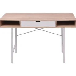 vidaXL bureau met 1 lade eiken en wit