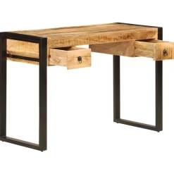 vidaXL Bureau met 2 lades 110x50x77 cm massief mangohout