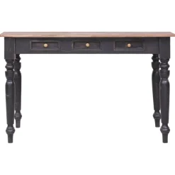 vidaXL Bureau met 3 lades 117x57x75 cm massief mahoniehout