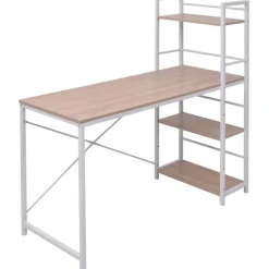 vidaXL Bureau met boekenkast 4-laags eikenkleurig